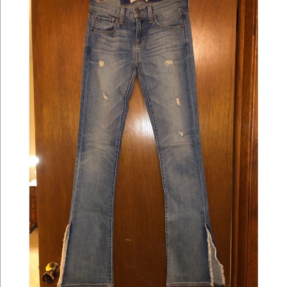 Textile Flare Ripped-Look Jeans